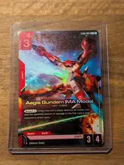 GUNDAM CARD GAME TCG AEGIS GUNDAM (MA MODE) ST04-007 HOLO FOIL NM - Image 1