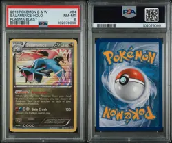 PSA 8 NM-MT Salamence 64/101 B&W Plasma Blast Holo Pokemon Card Black & White - Image 3