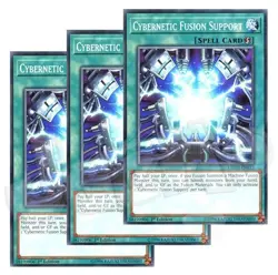 Yugioh - Cybernetic Fusion Support x 3 - 1st Edition NM - Plus Free Holo Card - Image 1