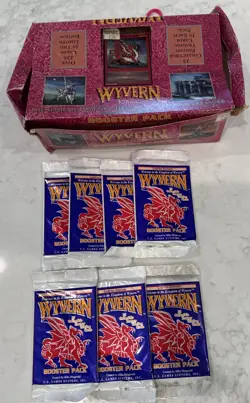 1994 Wyvern CCG Card Game Limited Edition Lot 7 Booster Packs New Sealed W/BoxNR - Image 1