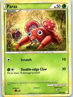 Paras 2012 76/123 Common Regular Pokemon Trading Card - Image 1