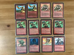 Lot of 12 Vintage Red Cards, Promo Exodus Fallen Empires MTG Magic the Gathering - Image 1