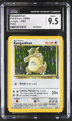 CGC 9.5 MINT+ Kangaskhan 1999 Jungle 5/64 Holo Pokemon Card psa - Image 1