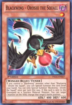 Blackwing - Oroshi the Squall - DRLG-EN027 - Super Rare - 1st Edition - Lightly - Image 1