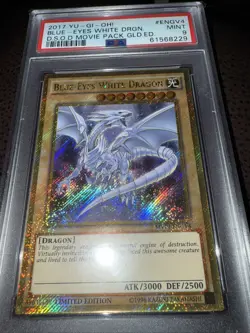 Yugioh MVP1-ENGV4 BLUE EYES WHITE DRAGON MOVIE PACK GOLD Limited ED. DSOD PSA 9 - Image 1