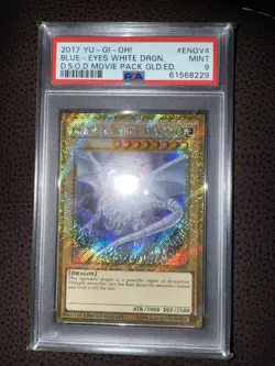 Yugioh MVP1-ENGV4 BLUE EYES WHITE DRAGON MOVIE PACK GOLD Limited ED. DSOD PSA 9 - Image 2