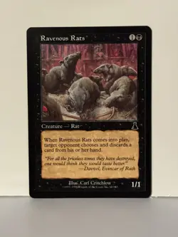 Ravenous Rats C Urza's Destiny 68 NM MTG Magic Fast Ship - Image 1