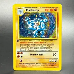 1999 Pokemon Base Set #8/102 Machamp Holo Rare 1st Edition - Image 1