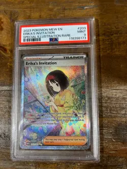 POKEMON 2023 Mew En 151 Special Illust Rare ERIKA'S INVITATION #203 PSA 9 - Image 1