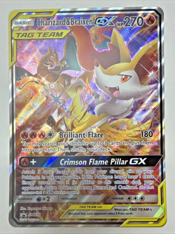Charizard & Braixen GX SM230 Promo Pokemon Sun & Moon Tag Team NM Sun & Moon Era - Image 1