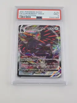 2021 Pokemon Sword & Shield #110 Full Art Corviknight Vmax Battle Styles PSA 9 - Image 1
