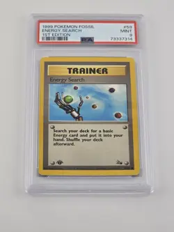 1999 Pokemon Fossil 1st Edition Energy Search 59/62 PSA 9 - Image 1