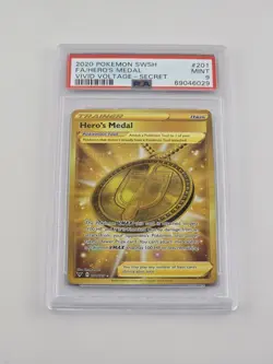 2020 POKEMON SWORD & SHIELD VIVID VOLTAGE SECRET FULL ART/HERO'S MEDAL PSA 9 - Image 1