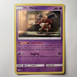 Pokemon TCG Mr. Mime 11/18 Detective Pikachu Holo Rare Near Mint Condition - Image 1