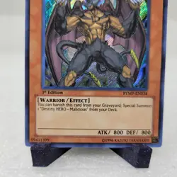Yugioh Destiny HERO - Malicious RYMP-EN034 Secret Rare 1st Edition Near Mint - Image 4