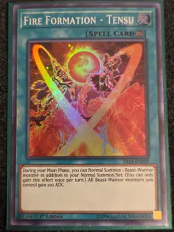 YUGIOH Fire Formation-Tensu FIGA-EN029 1st Ed Super Rare NM 1x - Image 1