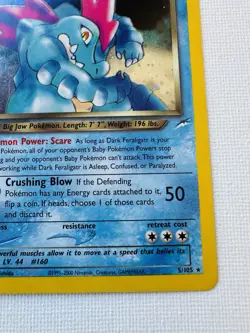 Vintage Pokemon Card Rare Holo DARK FERALIGATR Neo Destiny 5/105 - Image 5
