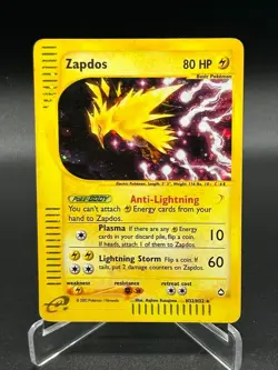 Zapdos Holo Rare H32/H32 Aquapolis WoTC Pokemon Card 2002 E-Reader - Image 1