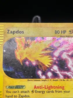 Zapdos Holo Rare H32/H32 Aquapolis WoTC Pokemon Card 2002 E-Reader - Image 4