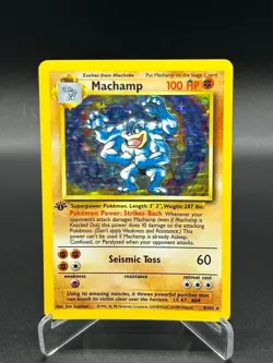 Machamp Holo 8/102 1st Edition Base Set Pokemon Card 1999 WoTC MP - Image 1