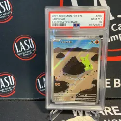 2023 Larvitar PSA 10 Gem Mint Pokemon OBF Illustration Rare Card #203 - Image 1