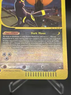 Umbreon Reverse Holo 41/147 Aquapolis English Pokemon Card WoTC E-Reader - Image 3
