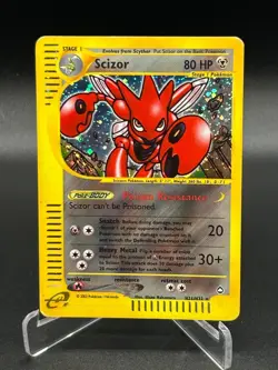 Scizor Holo Rare H21/H32 Aquapolis WoTC Pokemon Card 2002 E-Reader - Image 1
