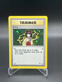 Erika Holo 16/132 Gym Heroes WoTC Pokemon Card MP - Image 1