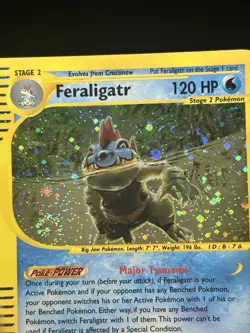 Feraligatr Holo 12/165 Expedition Pokemon Card WOTC 2002 Swirl - Image 3