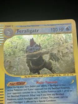 Feraligatr Holo 12/165 Expedition Pokemon Card WOTC 2002 Swirl - Image 4