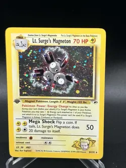 Lt. Surge's Magneton 008/132 1st Edition Holo Gym Heroes Pokemon Card - Image 1