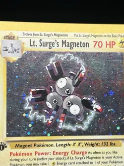Lt. Surge's Magneton 008/132 1st Edition Holo Gym Heroes Pokemon Card - Image 2