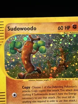 Sudowoodo Holo Rare H24/H32 Aquapolis WoTC Pokemon Card 2002 Swirl - Image 3