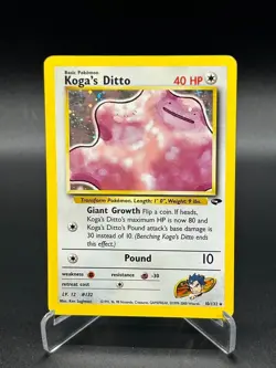 Koga's Ditto Holo 10/132 Gym Challenge Pokemon Card 2000 WoTC - Image 1