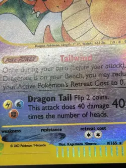 Dragonite Reverse Holo 9/165 Expedition Pokemon Card 2002 LP WoTC - Image 4
