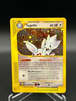 Togetic Holo Rare H27/H32 Aquapolis WoTC Pokemon Card 2002 E-Reader Swirl - Image 1