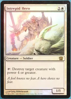 Intrepid Hero FOIL 8th Edition HEAVILY PLD White Rare CARD (301800) ABUGames - Image 1