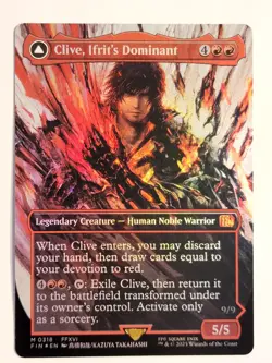 Clive, Ifrit's Dominant Borderless M0318 Foil Final Fantasy MTG NM - Image 1