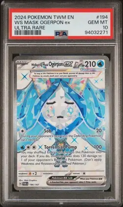2024 Pokemon Twilight Masquerade Mask Ogerpon Ex #194 PSA 10 - Image 1