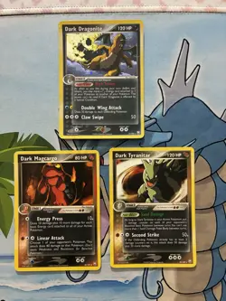 Vintage Pokemon Card Lot Fire Holo Reverse Holo Etc Tyranitar Dragonite - Image 3
