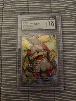 CGC 10 GEM MINT Japanese Pokemon 2024 Hisuian Growlithe 075/066 sv5a CrimsonHaze - Image 1