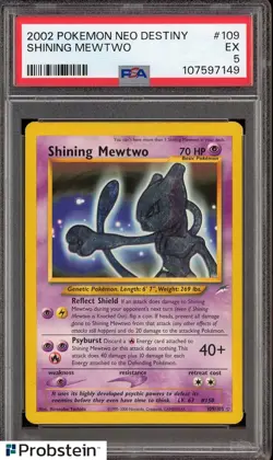 2002 Pokemon Neo Destiny #109 Shining Mewtwo PSA 5 EX - Image 1