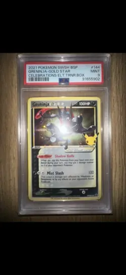 PSA 9 Greninja Gold Star SWSH144 Black Star Promo Pokemon Card - Image 1