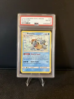 2019 PSA 8 NM-MT Blastoise Team Up Rare Pokemon Card 25/181 Sun & Moon Era - Image 1