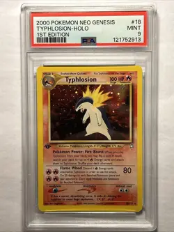 2000 Pokemon Neo Genesis Typhlosion Holo 1st Edition #18 PSA 9 MINT Vintage Card - Image 1