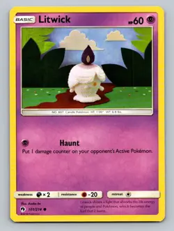 2018 Pokemon Card Lost Thunder Litwick 101/214 - Image 1