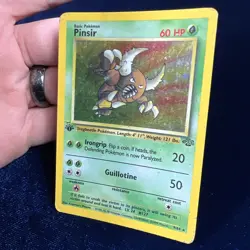 Pinsir 1st Edition 9/64 Pokemon Card Jungle ERROR Scratch Holo Rare - Image 4