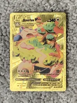 Snorlax VMAX Gold Foil Pokemon Card Fan Art Display Card HP340 - Image 1