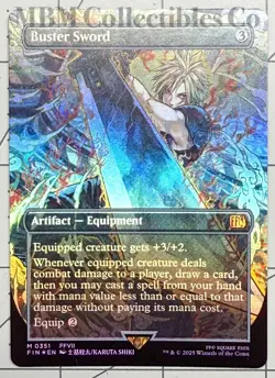 MTG Magic Final Fantasy BUSTER SWORD #351 Foil Borderless Cloud Equipment Mythic - Image 1