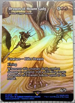 MTG Magic Final Fantasy Dragon of Mount Gulg Ancient Copper Dragon Showcase FOIL - Image 1